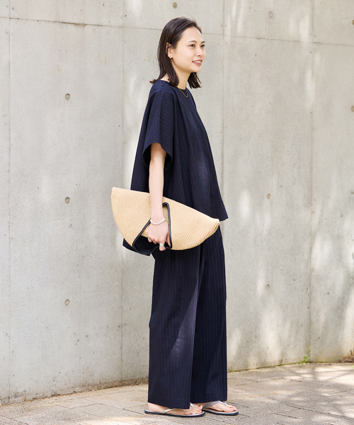JOURNAL STANDARD(ジャーナルスタンダード)の「《追加2》ウォッシャブルコットンリネンVISワイドパンツ(その他パンツ・レディース・ライトグレー/サックスブルー/ダークブルー/ブラック・40/38/36/34)」の19枚目の写真