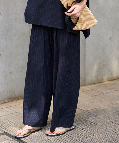 JOURNAL STANDARD(ジャーナルスタンダード)の「《追加2》ウォッシャブルコットンリネンVISワイドパンツ(その他パンツ・レディース・ライトグレー/サックスブルー/ダークブルー/ブラック・40/38/36/34)」の21枚目の写真