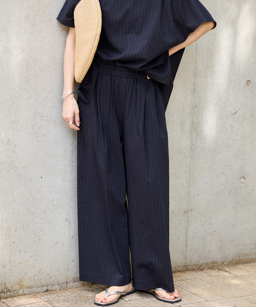 JOURNAL STANDARD(ジャーナルスタンダード)の「《追加2》ウォッシャブルコットンリネンVISワイドパンツ(その他パンツ・レディース・ライトグレー/サックスブルー/ダークブルー/ブラック・40/38/36/34)」の22枚目の写真