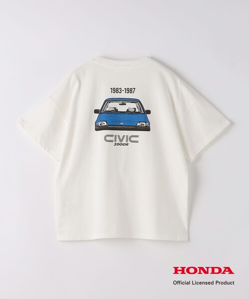 green label relaxing(グリーンレーベルリラクシング)の「【別注】<URBAMENT>TJ Honda Tシャツ 140cm-150cm(Tシャツ/カットソー・キッズ・ベージュ/ホワイト/ダークブラウン・150cm/140cm)」の1枚目の写真