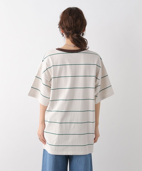 LEPSIM(レプシィム)の「ボーダーBIG-T 113331(Tシャツ/カットソー・レディース・ライトパープル/ベージュ/ブラウン・FREE)」の11枚目の写真