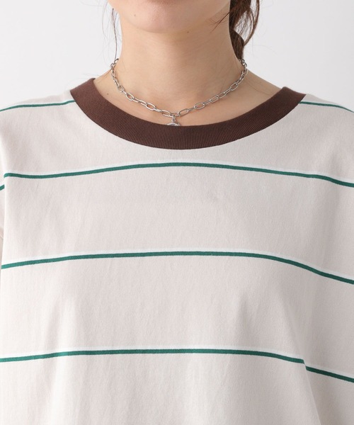 LEPSIM(レプシィム)の「ボーダーBIG-T 113331(Tシャツ/カットソー・レディース・ライトパープル/ベージュ/ブラウン・FREE)」の10枚目の写真