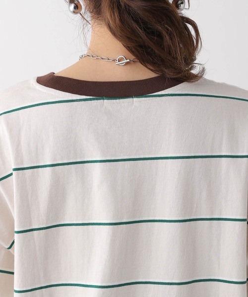 LEPSIM(レプシィム)の「ボーダーBIG-T 113331(Tシャツ/カットソー・レディース・ライトパープル/ベージュ/ブラウン・FREE)」の7枚目の写真