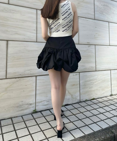 EIMY ISTOIRE(エイミーイストワール)の「バイヤスジャガードロゴクロップタンクトップ(タンクトップ・レディース・ブラック/ホワイト・FREE)」の19枚目の写真