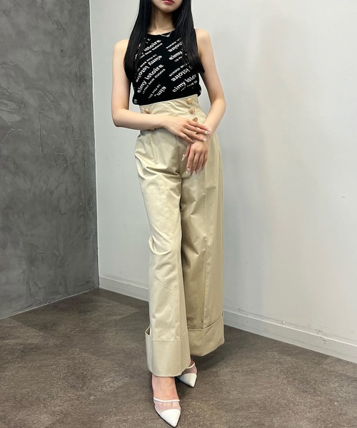 EIMY ISTOIRE(エイミーイストワール)の「バイヤスジャガードロゴクロップタンクトップ(タンクトップ・レディース・ブラック/ホワイト・FREE)」の20枚目の写真