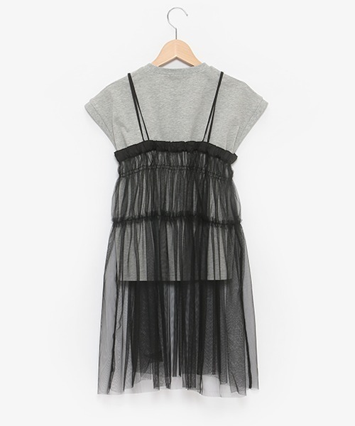 【セール】【AMI】2WAYチュールキャミインナーTシャツセット（アンサンブル）｜pom ponette junior（ポンポネットジュニア）