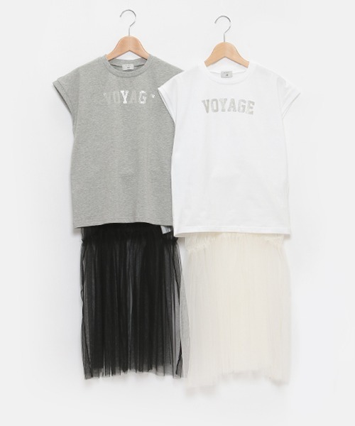 【セール】【AMI】2WAYチュールキャミインナーTシャツセット（アンサンブル）｜pom ponette junior（ポンポネットジュニア）