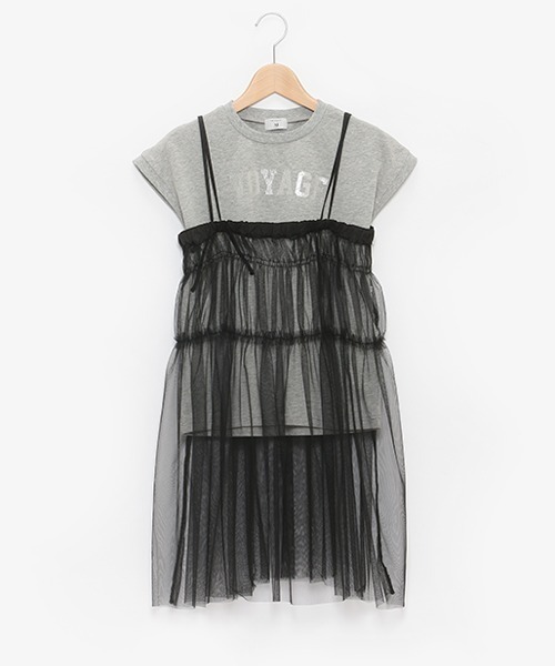 【セール】【AMI】2WAYチュールキャミインナーTシャツセット（アンサンブル）｜pom ponette junior（ポンポネットジュニア）