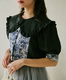 【クティールとレトロ】ビッグ襟ゴブランブラウス