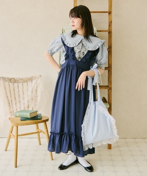 kutir（クティール）の「【クティールとレトロ】ビッグ襟ゴブランブラウス（シャツ/ブラウス・レディース・ブラック/ベージュ/オフホワイト/ブルー・FREE）」の22枚目の写真