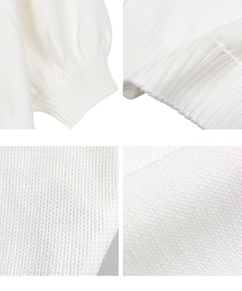 Puff sleeve knit / White / パフスリーブニット | シープ