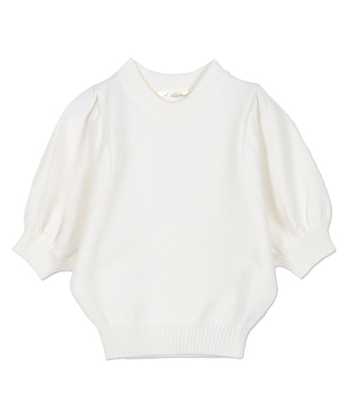 Sov. - 1594 Sov. ホワイト バルーンスリーブ ニット トップス パフスリーブ 洗える】タックパフスリーブニット – Sirin Online Store