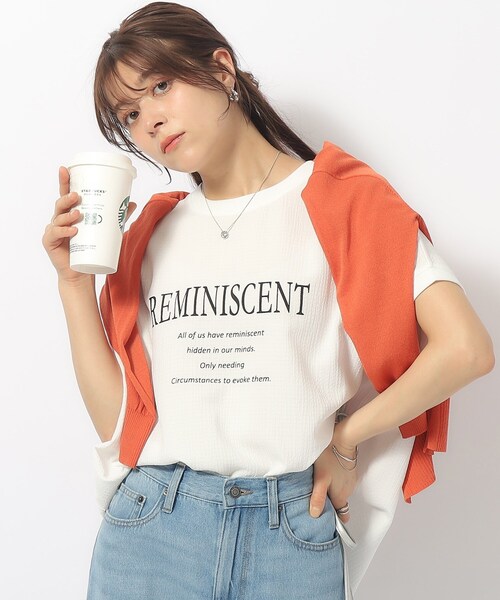 Cutie Blonde（キューティーブロンド）の「◆しぼしぼ感がこなれ見え アソートロゴ ゆるドルマントップス（Tシャツ/カットソー・レディース・ブルー/ブラウン系その他/ブラック/ホワイト系・00）」の2枚目の写真