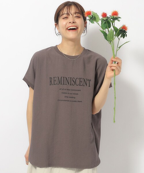 Cutie Blonde（キューティーブロンド）の「◆しぼしぼ感がこなれ見え アソートロゴ ゆるドルマントップス（Tシャツ/カットソー・レディース・ブルー/ブラウン系その他/ブラック/ホワイト系・00）」の3枚目の写真