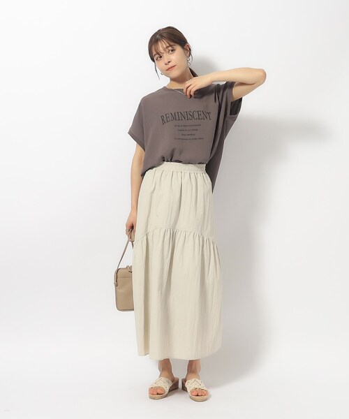 Cutie Blonde（キューティーブロンド）の「◆しぼしぼ感がこなれ見え アソートロゴ ゆるドルマントップス（Tシャツ/カットソー・レディース・ブルー/ブラウン系その他/ブラック/ホワイト系・00）」の11枚目の写真