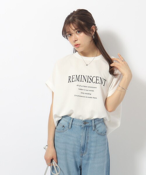 Cutie Blonde（キューティーブロンド）の「◆しぼしぼ感がこなれ見え アソートロゴ ゆるドルマントップス（Tシャツ/カットソー・レディース・ブルー/ブラウン系その他/ブラック/ホワイト系・00）」の17枚目の写真