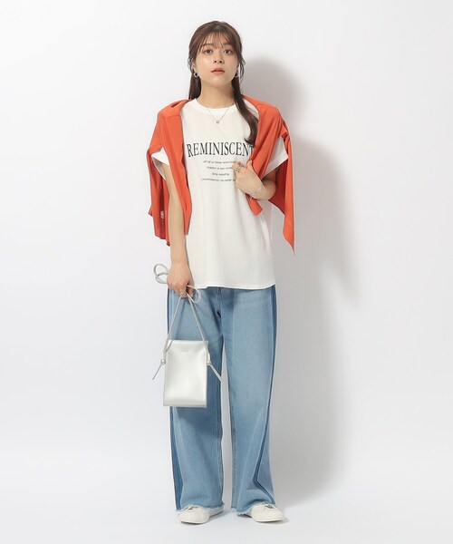 Cutie Blonde（キューティーブロンド）の「◆しぼしぼ感がこなれ見え アソートロゴ ゆるドルマントップス（Tシャツ/カットソー・レディース・ブルー/ブラウン系その他/ブラック/ホワイト系・00）」の19枚目の写真