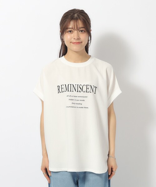 Cutie Blonde（キューティーブロンド）の「◆しぼしぼ感がこなれ見え アソートロゴ ゆるドルマントップス（Tシャツ/カットソー・レディース・ブルー/ブラウン系その他/ブラック/ホワイト系・00）」の21枚目の写真