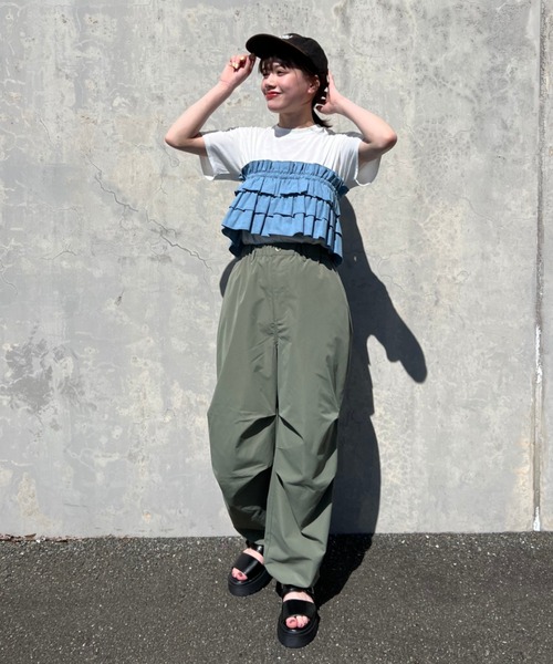 RODEO CROWNS WIDE BOWL（ロデオクラウンズワイドボウル）の「DENIM MULTI WAY FRILL ACCE（付け襟・レディース・ブルー/ライトブルー・FREE）」の5枚目の写真