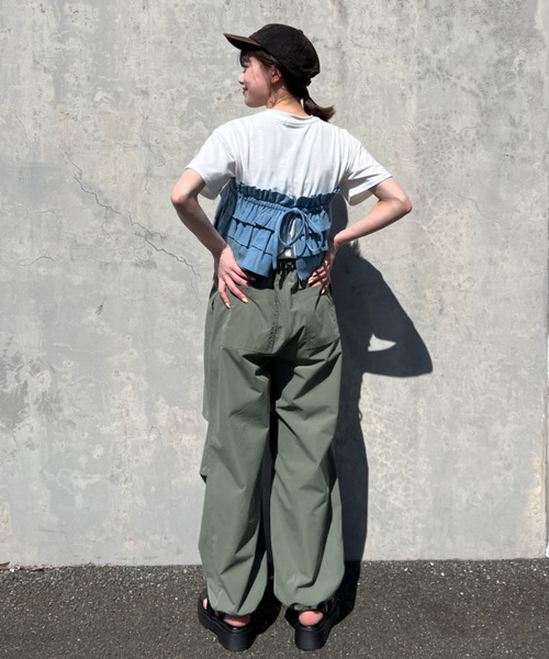 RODEO CROWNS WIDE BOWL（ロデオクラウンズワイドボウル）の「DENIM MULTI WAY FRILL ACCE（付け襟・レディース・ブルー/ライトブルー・FREE）」の4枚目の写真