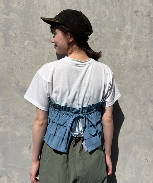 RODEO CROWNS WIDE BOWL（ロデオクラウンズワイドボウル）の「DENIM MULTI WAY FRILL ACCE（付け襟・レディース・ブルー/ライトブルー・FREE）」の10枚目の写真