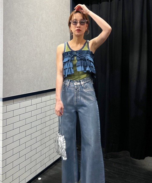 RODEO CROWNS WIDE BOWL（ロデオクラウンズワイドボウル）の「DENIM MULTI WAY FRILL ACCE（付け襟・レディース・ブルー/ライトブルー・FREE）」の15枚目の写真