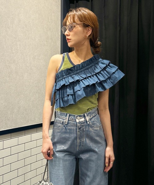 RODEO CROWNS WIDE BOWL（ロデオクラウンズワイドボウル）の「DENIM MULTI WAY FRILL ACCE（付け襟・レディース・ブルー/ライトブルー・FREE）」の13枚目の写真