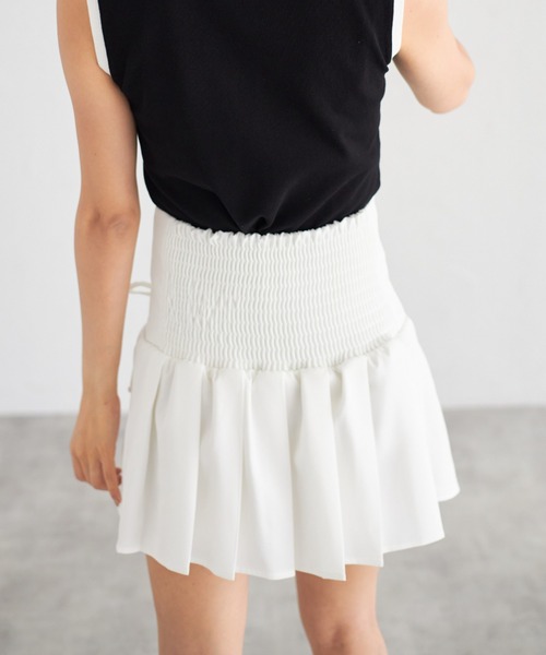 tocco closet(トッコ クローゼット)の「【ZOZO限定】サイドレースアッププリーツスカパン(スカート・レディース・ブラック/オフホワイト/グレー/グレイッシュベージュ・M)」の15枚目の写真
