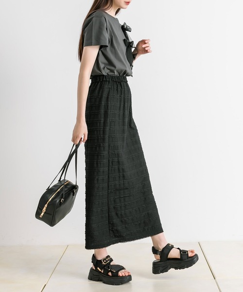 OLIVE des OLIVE（オリーブデオリーブ）の「リボンTシャツ　1041060740（Tシャツ/カットソー・レディース・ブラック/オフホワイト・FREE）」の15枚目の写真