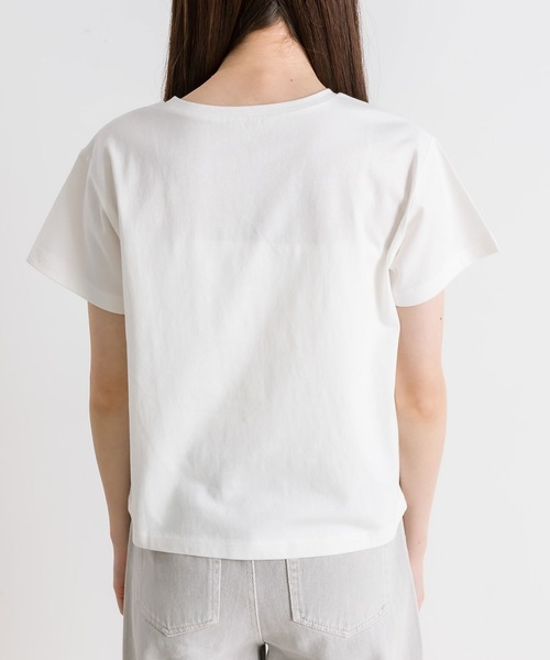 OLIVE des OLIVE（オリーブデオリーブ）の「リボンTシャツ　1041060740（Tシャツ/カットソー・レディース・ブラック/オフホワイト・FREE）」の8枚目の写真