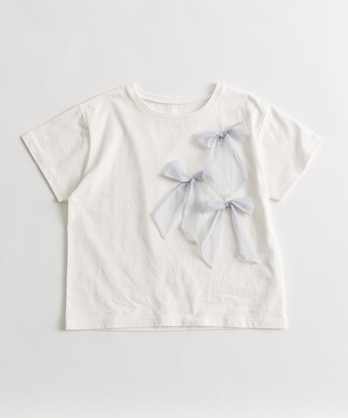 OLIVE des OLIVE（オリーブデオリーブ）の「リボンTシャツ　1041060740（Tシャツ/カットソー・レディース・ブラック/オフホワイト・FREE）」の22枚目の写真