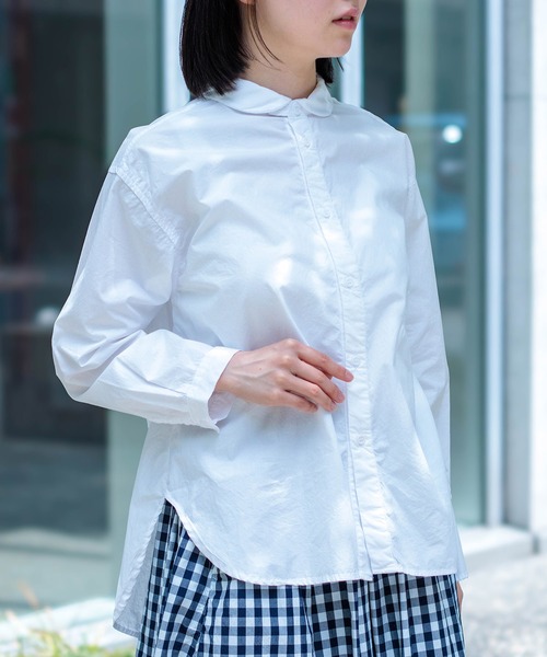 ✨新品✨D.M.G. ディーエムジー T/Cタイプライター シャツワンピース D.M.G / ディーエムジー] タイプライターチェック ラウンド