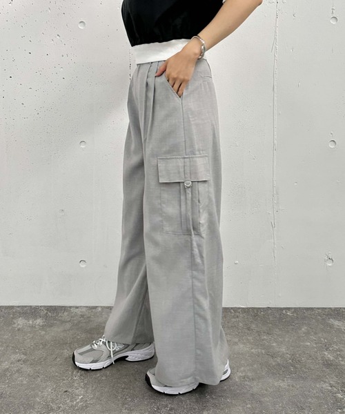 archives（アルシーヴ）の「カーゴワイドパンツ（カーゴパンツ・レディース・アイボリー/ブラック/グレー・MEDIUM）」の13枚目の写真