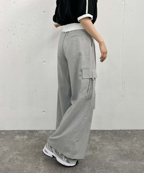 archives（アルシーヴ）の「カーゴワイドパンツ（カーゴパンツ・レディース・アイボリー/ブラック/グレー・MEDIUM）」の14枚目の写真