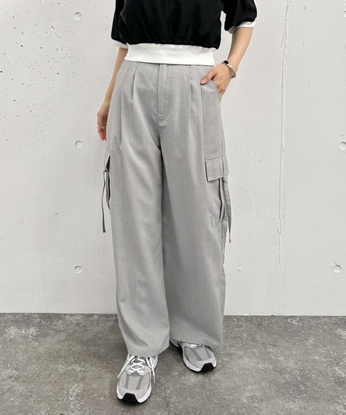 archives（アルシーヴ）の「カーゴワイドパンツ（カーゴパンツ・レディース・アイボリー/ブラック/グレー・MEDIUM）」の11枚目の写真