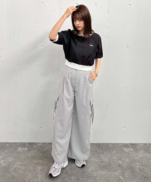 archives（アルシーヴ）の「カーゴワイドパンツ（カーゴパンツ・レディース・アイボリー/ブラック/グレー・MEDIUM）」の17枚目の写真