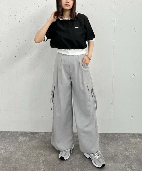 archives（アルシーヴ）の「カーゴワイドパンツ（カーゴパンツ・レディース・アイボリー/ブラック/グレー・MEDIUM）」の16枚目の写真