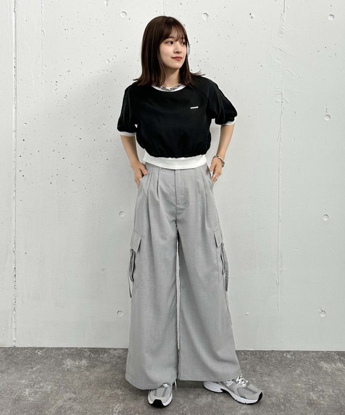 archives（アルシーヴ）の「カーゴワイドパンツ（カーゴパンツ・レディース・アイボリー/ブラック/グレー・MEDIUM）」の18枚目の写真