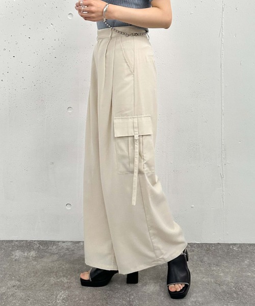 archives（アルシーヴ）の「カーゴワイドパンツ（カーゴパンツ・レディース・アイボリー/ブラック/グレー・MEDIUM）」の6枚目の写真