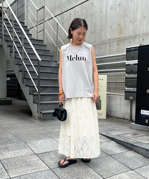 un dix cors（アンディコール）の「《清涼感・上品見え》ラッセルレーススカート（スカート・レディース・ブラック/ホワイト系その他・FREE）」の17枚目の写真