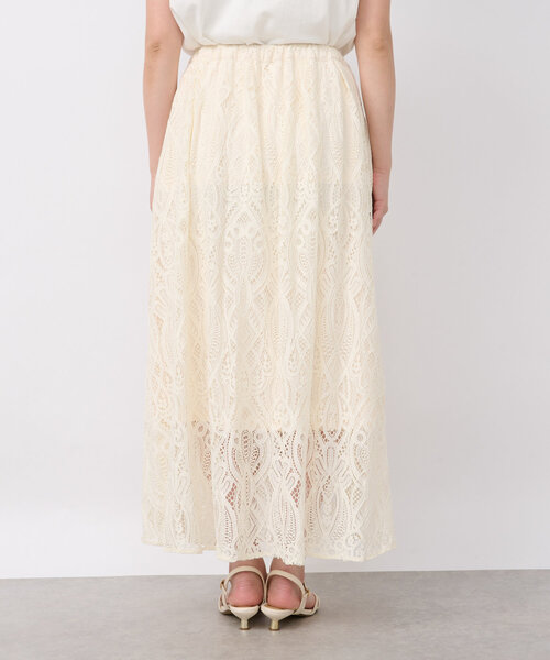 un dix cors（アンディコール）の「《清涼感・上品見え》ラッセルレーススカート（スカート・レディース・ブラック/ホワイト系その他・FREE）」の14枚目の写真