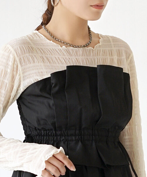 セール】ウエストリボン プリーツビスチェ（ベスト）｜zootie