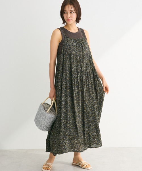 Green　Parks（グリーンパークス）の「I　楊柳クレープボリュームキャミワンピース（ワンピース・レディース・ブラック/ブルー/ミント/イエロー・FREE）」の4枚目の写真