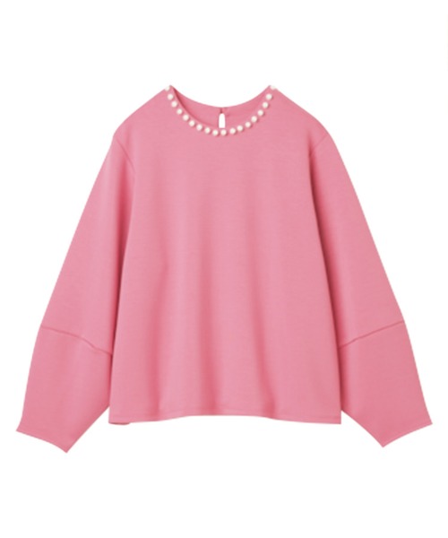 RANAN（ラナン）の「ＨＳパール調ネックデザインプルオーバー（Tシャツ/カットソー・レディース・ブラック/ネイビー/オフホワイト/ライトベージュ/スモークピンク・LL/M/L）」の12枚目の写真