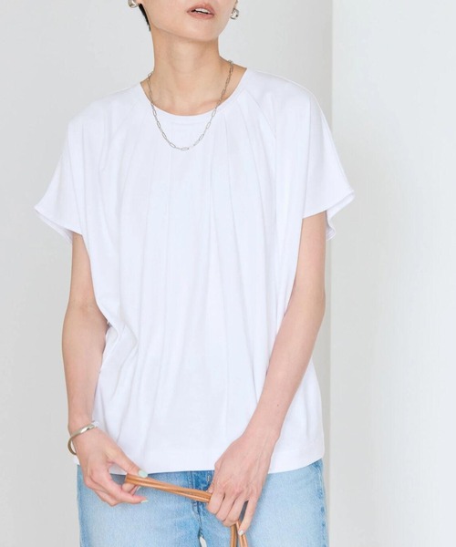 AMERICAN HOLIC(アメリカンホリック)の「フレンチスリーブタックプルオーバー(Tシャツ/カットソー・レディース・ブラック/ブルー/オフホワイト・L/M)」の2枚目の写真