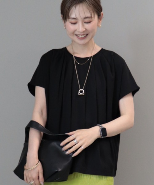 AMERICAN HOLIC(アメリカンホリック)の「フレンチスリーブタックプルオーバー(Tシャツ/カットソー・レディース・ブラック/ブルー/オフホワイト・L/M)」の1枚目の写真