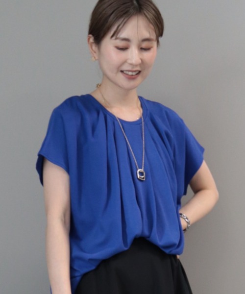 AMERICAN HOLIC(アメリカンホリック)の「フレンチスリーブタックプルオーバー(Tシャツ/カットソー・レディース・ブラック/ブルー/オフホワイト・L/M)」の6枚目の写真