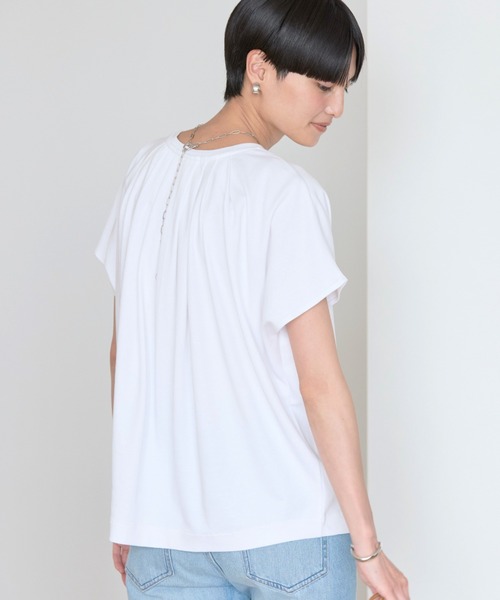 AMERICAN HOLIC(アメリカンホリック)の「フレンチスリーブタックプルオーバー(Tシャツ/カットソー・レディース・ブラック/ブルー/オフホワイト・L/M)」の4枚目の写真