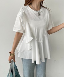 antic rag | オーガンジーフリルドッキングトップス(Tシャツ/カットソー)