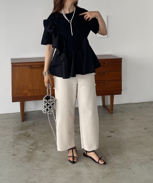 antic rag(アンティックラグ)の「オーガンジーフリルドッキングトップス(Tシャツ/カットソー・レディース・ホワイト/ブラック・FREE)」の22枚目の写真